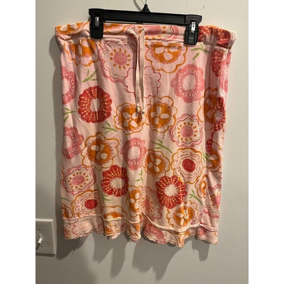 Fresh Produce Womens Pink Tiered Skirt Sz S Floral Cottage Core Casual Pull-On - Picture 6 of 8